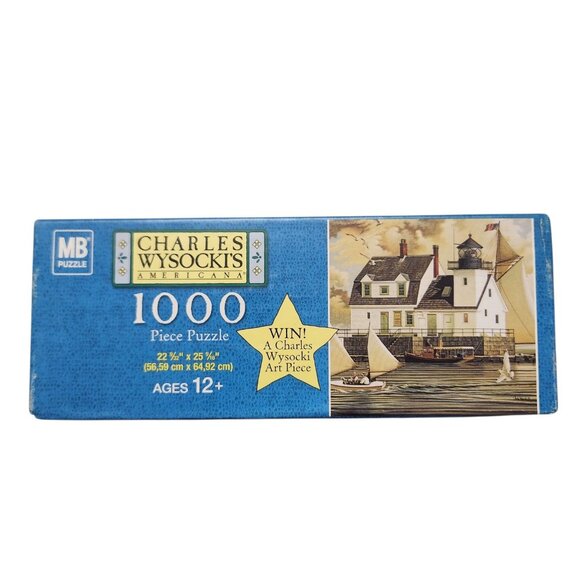 Vintage 2005 Charles Wysocki Puzzles Rockland Breakwater Light Brand New - Picture 3 of 5